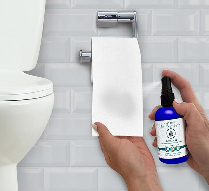 Pristine Toilet Paper Spray: As Seen on Shark Tank, the More Natural Alternative to Flushable Wet Wipes & Personal Cleansing Wipes, Spray Dry Toilet Paper to Create a Flushable Wipe - Original