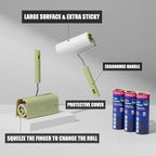 Extra Sticky Large Surface Lint Roller, 6.3'' Giant Lint Roller for Pet Hair, 360 Sheets/ 4 Refills, Long Handle Lint Remover for Clothes, Furniture (1 Roller + 360 Sheets)