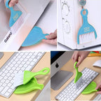 Saim Mini Dustpan and Brush Set, Kids Hand Broom and Dust Pan for Cleaning Table Countertop Keyboard Pets Hair and Small Messes Colour Random, Set of 4