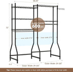 Golpart Over Washer and Dryer Shelves,Heavy Duty Laundry Room Storage Organization Clothes Drying Rack,5 Tier Adjustable Height Wire Shelving and Wire Basket with Hanger Rod&Hook,Space Saving Shelf | Heavy Duty, Clothes Drying Rack, Adjustable Height, ...
