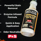 P&S Double Black Interior Cleaning Bundle – Terminator Enzyme Spot & Stain Remover + Finisher Peroxide Treatment, Professional Carpet, Upholstery & Odor Eliminator System (1 Gallon Each)
