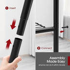Sakugi Storage Shelves - Set of 2, 5-Tier Metal Shelf Organizer, Space-Saving Garage Shelving with Leveling Feet, Standing Shelves Organizer for Kitchen, Laundry, Pantry (18.4" x 12.6" x 57.4", Black)