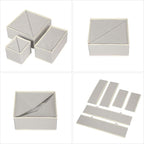 TENABORT 12 Pack Foldable Drawer Organizer Dividers Cloth Storage Box Closet Dresser Organizer Cube Fabric Containers Basket Bins for Underwear Bras Socks Panties Lingeries Nursery Baby Clothes Gray