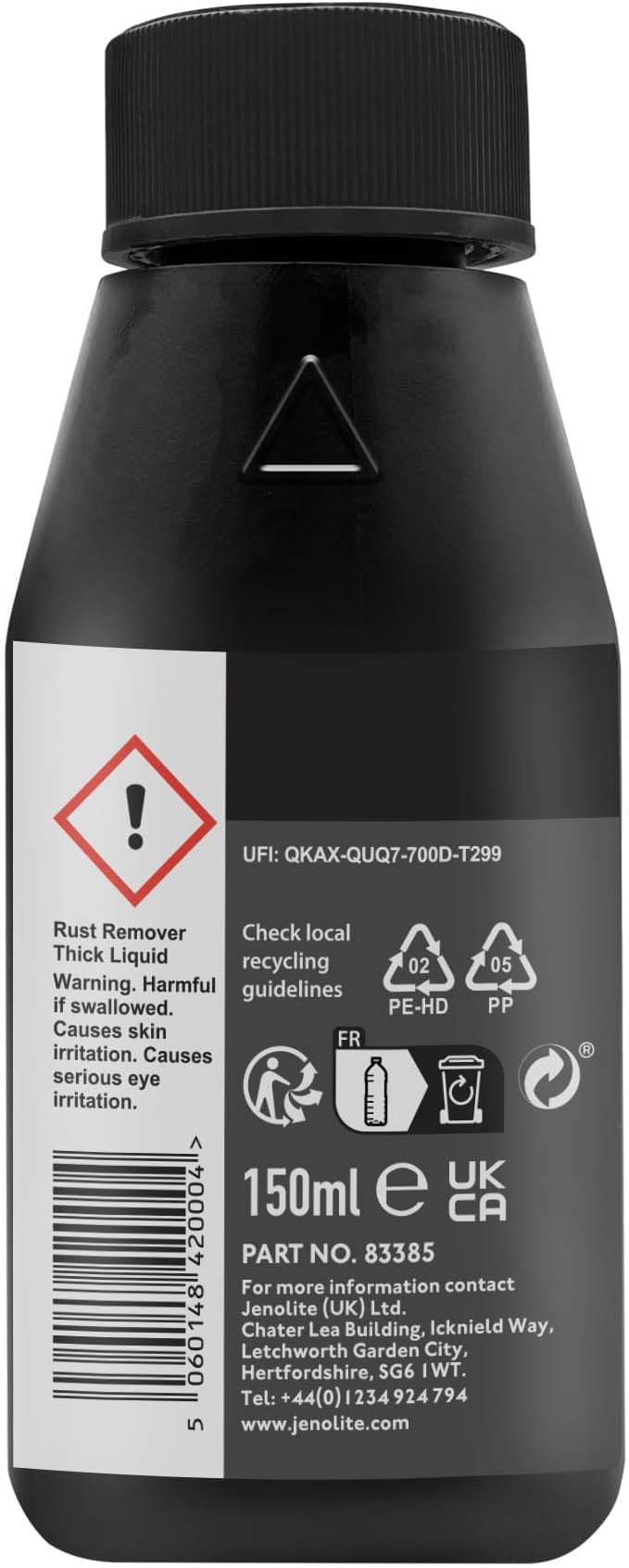 JENOLITE Rust Remover for Metal - Fast Acting No Drip Thick Liquid - Industrial Strength, Removes Rust Back to Bare Metal - 5oz (150ml)