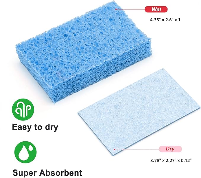 6 - Pack Non-Scratch Scrub Sponges - Sponges for Dishes and Washing Dishes, Cleaning Sponges for Kitchen Home Office, Magical 3D DIY Art and Craft Suppliers（Blue）