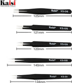 Kaisi 14 PCS Precision Tweezers Set, ESD Tweezer Set, Anti-Static Stainless Steel Tweezers Set for Craft, Jewelry, Electronics, Laboratory Work