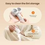 Mosthink Fabric Shaver, 2-In-1 Electric Lint Shaver & Brush, Dual-Head Lint Remover for Clothes Couch Furniture | 3-Speed Fuzz & Pilling Remover | Sweater Shaver with LED Display | Type-C Rechargeable