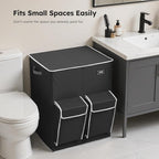 SOLEDI Double Laundry Hamper with Lid, 47.8 Gal (180L) Large Laundr Basket 2 Section with 2 Side Pockets, Dirty Clothes Hamper with Removable Bag, Easy to Carry for Laundry Room, Bedroom, Black