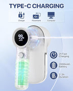 Lint Remover Rechargeable Fabric Shaver : 3-Speeds Sweater Shaver with LED Display & LED Light,3 Extra Blades, Type-C Cable, Lint Remover for Clothes & Furniture, Birthday Gifts for Women