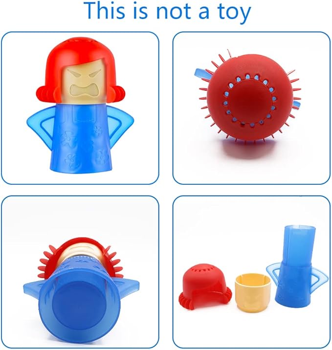 Abnaok Microwave Cleaner, Angry Mama Microwave Cleaner Microwave Oven Steam Cleaner Easily Clean in Minutes Cleans Add Vinegar and Water for Home or Office with English Manual (Blue)