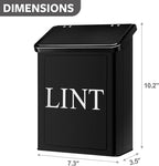 Calindiana Modern Farmhouse Metal Magnetic Lint Bin with Lid and Laundry Room Organization and Storage Wall Mount Space Saving Washer and Dryer Trash Can (Black (LINT Brush Set))