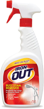 Iron OUT Rust Stain Remover Spray Gel, Remove Rust Stains in Bathrooms, Kitchens, Laundry, and Outdoors, Made in the USA, 24 Ounces
