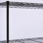M MZG 3 Tier Shelf Metal Storage Shelves Wire Rack Closet Organizers with Wheel for Garage Kitchen Bathroom Laundry Black 11.8" D x 17.7" W x 29.8" H