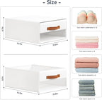 DIMJ Closet Organizers and Storage - Fabric Bins with Drawers for Closet Foldable Clothes Organizers with Clear Window, Stackable Storage Drawers Units for Bedroom, Living Room, 6-Pack, White