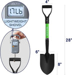 WIKER Beach Shovel,Kids Shovels for Digging,Short Handle Metal Shovel,Small Shovels for Gardening,Camping,Planting,28Inches,Green