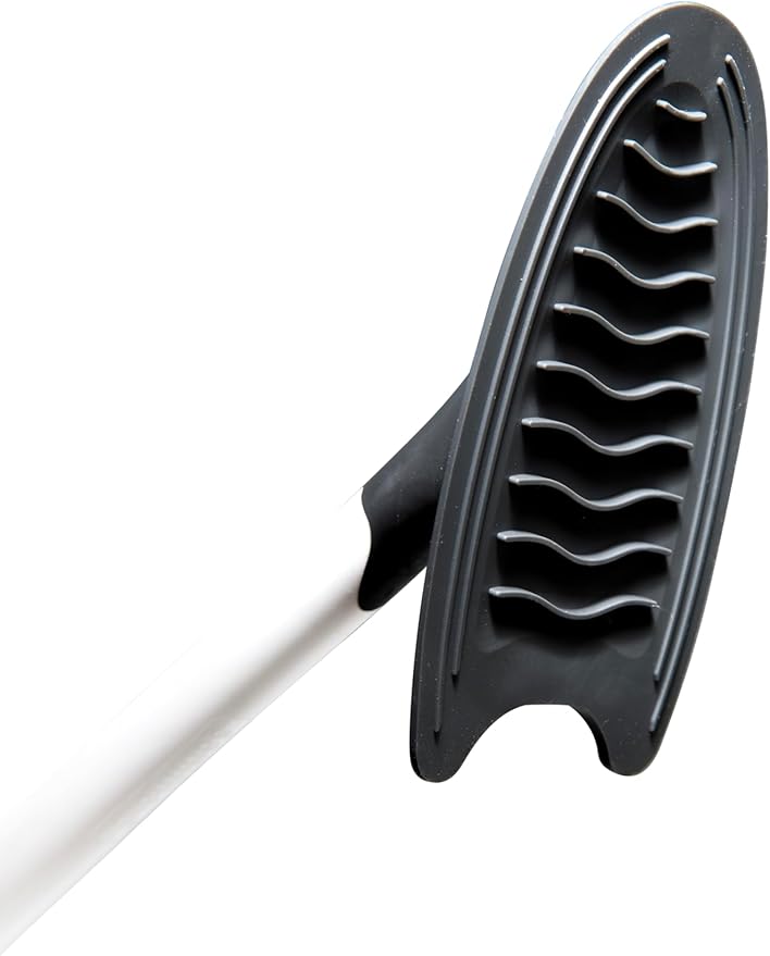Broombi Sani-Flex Toilet Brush Squeegee and drip-Less Holder Set with a Patented Silicone Bristle-Free Head - no Mess, no clinging gunk or Poo, Super Clean Solution (Black)