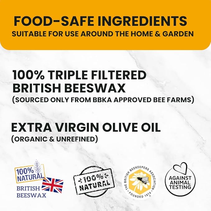 Rhoose Point Remedies Beeswax Polish for Stone & Concrete 7.0 Fl Oz – Cleans, Seals & Protects Natural & Man-Made Surfaces inc. Marble, Quartz, Granite, Slate, Ceramic.