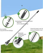 Wheeled Lawn Edger, Hand Garden Edger with Stainless Steel Handle, 26x4.5x15cm, Paint Coated Serrated Blade, for Overgrown Weeds (4 Sections)
