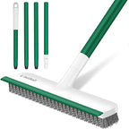 SetSail Upgraded Large 12 in Wide Floor Scrub Brush with 51-Inch Long Adjustable Handle 2 in 1 Scrape Brush Stiff Bristle Floor Scrubber for Cleaning Shower Bathroom Garage Kitchen Wall Deck Tub Tile