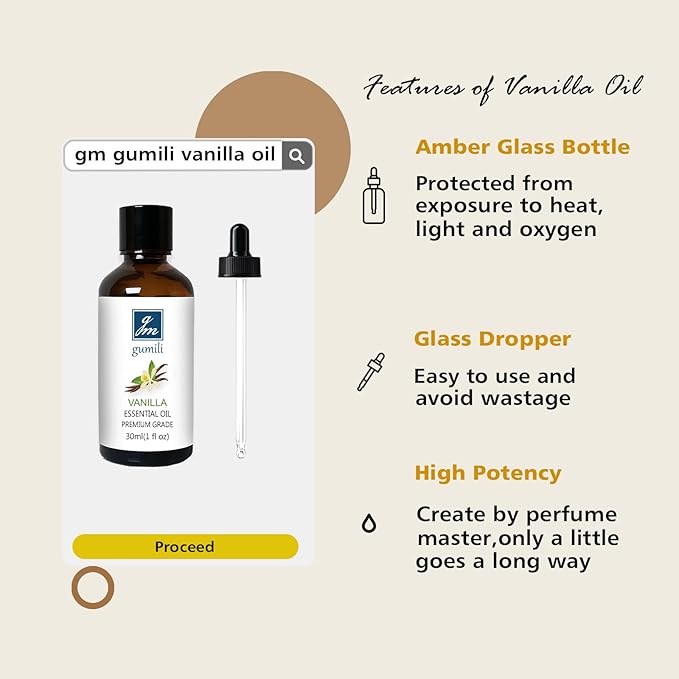 Vanilla Essential Oil – 1 Oz Vanilla Oil for Skin & Diffuser | Home Fragrance Oil for Body, Lotion, Candles, Soap, Dryer Balls, Slime & More