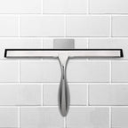 Simtive 14-Inch Shower Squeegee Set, Includes Shower Door Hook and Adhesive Hook, Squeegee for Shower Doors, Mirror and Window, Silver