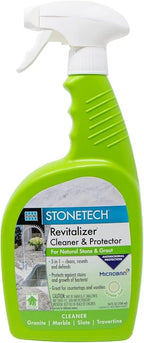 Revitalizer Cleaner & Protector for Stonetech, Quick Cleaning Spray for Natural Stone Care on Tile, Marble & Travertine, Granite Sealer & Granite Countertop Cleaner Spray, Cucumber Scent, 24 fl oz