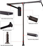 Pull Down Closet Rod for Hanging Clothes, Retractable Wardrobe Hanger for Cabinet Inside Width 21.6"~26", Aluminium alloy Tubing with Plastic Housing, 44 lb Weight Rating