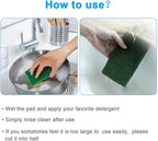 8PCS Scouring Pad - Premium Heavy Duty Scrub Pads, Reusable Household Green Dish Scrubber, Multipurpose Scour pad - for Kitchen Scrubber & Metal Grills, 3.9 x 5.9 x 0.36IN