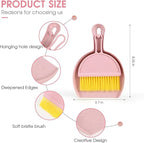 Small Broom and Dustpan Set,mini Broom and Dustpan Set,Kids Broom Set,for Home, Sofas, Kitchen countertops, Storage Shelves, bathrooms, and pet Areas Cleaning(Pink)