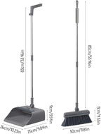 3 in 1 Broom and Dustpan Set Foldable Hand Broom for Home & Kitchen with Rotatable Standing Storage, Cleaning Brush, Buckle Type Brooms with Dustpan Combo Set Outdoor Brooms Cleaning Tool