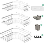 AKTECKE Corner Shower Caddy Bathroom Organizer Adhesive Shower Rack Bathtub Shelves - 3Pack No Drilling Shower Shelf For Inside Shower - Rustproof Bath Tub Organizer Caddy