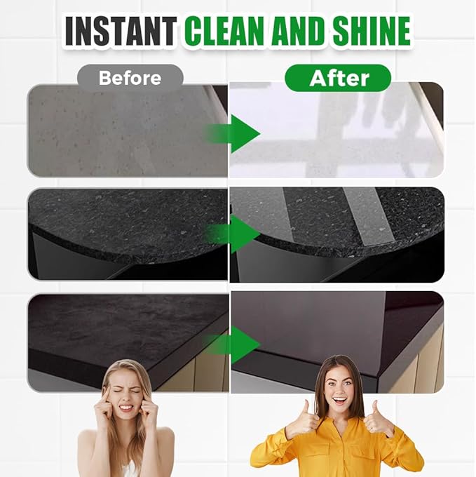 Nano Crystal Coating Agent For Tile & Furniture, 2026 New Granite Countertop Cleaner and Sealer with Protection, Quartz Marble Stone Polish Cleaner for Permanent Hold & Shine Effect Fast Drying (3Pcs)