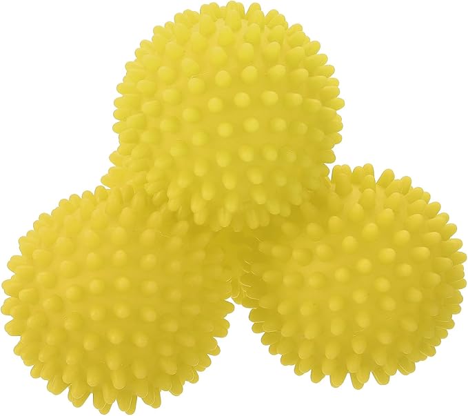 uxcell 4pcs Reusable Laundry Dryer Balls Vinyl Drying Balls for Reduce Wrinkles Static Fabric Softener Reduce Drying Time Save on Energy, Yellow