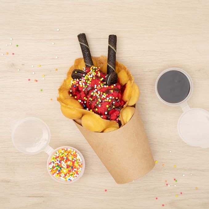 Restaurantware Bio Tek 12 Ounce French Fry Containers 100 Disposable Charcuterie Cups - Incline Design Round Kraft Paper French Fry Cups Stackable For Waffles Chips or Popcorn