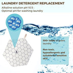 SuperBee Laundry Kit - Eco Laundry travel kit - Chemical Free Sensitive Skin Laundry - Laundry alternative 300 loads - 3 Wool Dryer Balls - Natural Fabric Softener - Cotton mesh laundry bags set