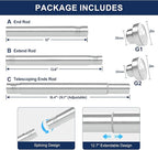 No Drilling Closet Rod, 27.5-51 Inches Hanging Closet Rod for Clothes, Closet Bar & Pole Heavy-duty, Closet Rods for Hanging Clothes For Closet Wardrobes Bathroom Laundry RV Curtains,Nickel