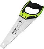 14 in. Pro Hand Saw, 11 TPI Fine-Cut Soft-Grip Hardpoint Handsaw Perfect for Sawing, Trimming, Gardening, Cutting Wood, Drywall, Plastic Pipes, Sharp Blade, Ergonomic Non-Slip Handle (red)