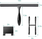 Shower Squeegee for Glass Doors,12-Inch Shower Glass Squeegee, Matte Black Shower Squeegee for Shower Doors,Mirror,Windows, with Shower Door Hook and Adhesive Hook