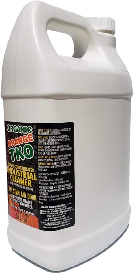 Organic Orange TKO - Stain remover, Floor cleaner, Degreaser, Glass cleaner, Multi Purpose Citrus Cleaner, Deodorizer, Stain Remover, Pet Safe, Non Toxic (128oz)