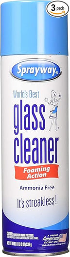 Sprayway Streakless Glass Cleaner 19 Ounce (Pack of 3) Made in USA, Blue and White (Package may vary)
