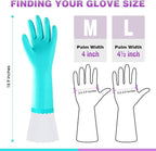 Elgood Reusable Long Dishwashing Cleaning Gloves with Latex Free, Long Cuff,Cotton Lining,Kitchen Gloves 2 Pairs,Purple+Blue Medium