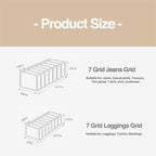 Wardrobe Clothes Organizer, 7 Grids Washable Portable Closet Organizer Mesh Separation Storage Box Foldable Closet Drawer Organizer for Underwear, Socks, Scarves, Jeans (Grey, 3 Jeans Grid)