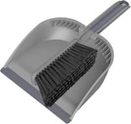 SetSail Small Dustpan and Brush Set, Nesting Snap-On Handheld Broom and Dust Pan with Teeth Portable Broom and Dustpan Set Suitable for Desktop, Pets Care, Sofa, Camping, Grey