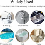 2 Pack Pumice Stone for Bowl Cleaning with Handle, Scouring Stick Removes Hard Water Rings, Calcium Buildup and Rust for Cleaning Toilet, Bathroom, Kitchen Sink, Grill (Gray)