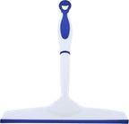 Superio Rubber Squeegee Blue 10", Streak Free All Purpose Window Squeegee, Comfort Grip Handle and Hanging Hook.