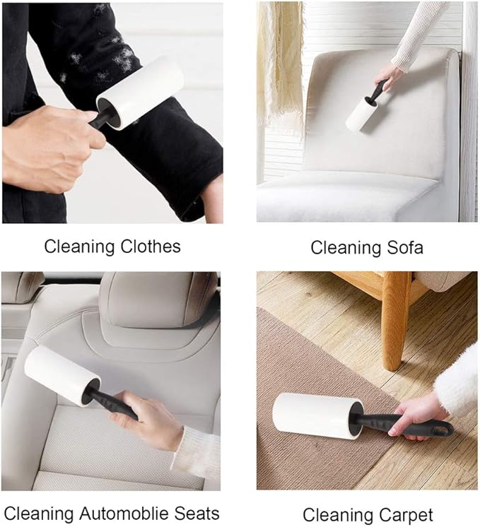 Lint Rollers for Pet Hair Extra Sticky, Pet Hair Remover Set Brush for Dog & Cat Hair Removal, Clothes, Furniture, 2 Handles with 4 Refills, 240 Total Sheets