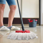 4 Pack Mop Replacement Heads Compatible with O Ceda Mop Replace Head EasyWrin Spin Mop Heads Replacements, Microfiber Mop Refills, Easy Cleaning Mop Head Replacement - 4 Pack White(1-Tank System)
