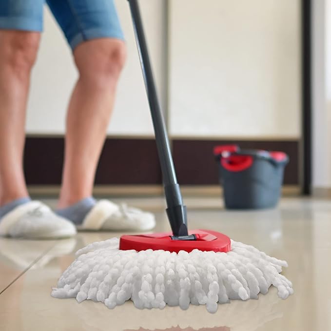 4 Pack Mop Replacement Heads Compatible with O Ceda Mop Replace Head EasyWrin Spin Mop Heads Replacements, Microfiber Mop Refills, Easy Cleaning Mop Head Replacement - 4 Pack White(1-Tank System)