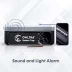 OWLTRA OW-7 in-/Outdoor Electric Rodent Trap, Instant Kill Mouse & Rat Zapper with Waterproof Cover, Sound & Light Alarm, and Batteries or USB Power Source, Waterproof Grade IPX4, Black