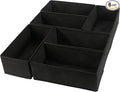 6 Pack Dresser Organizers - Drawer Organizers for Clothing & Baby, Woven-Fabric Storage Drawers (Black